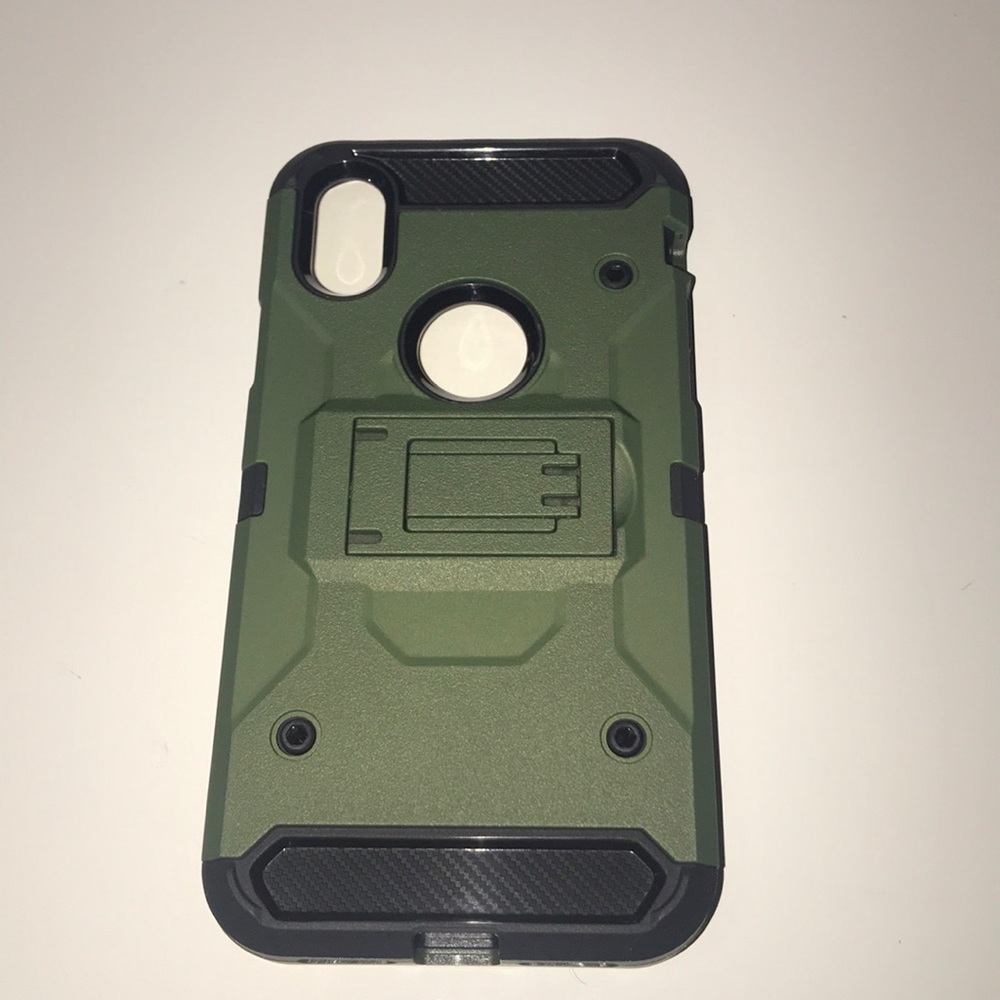 💜iPhone X/XS hard Shockproof case with kickstand